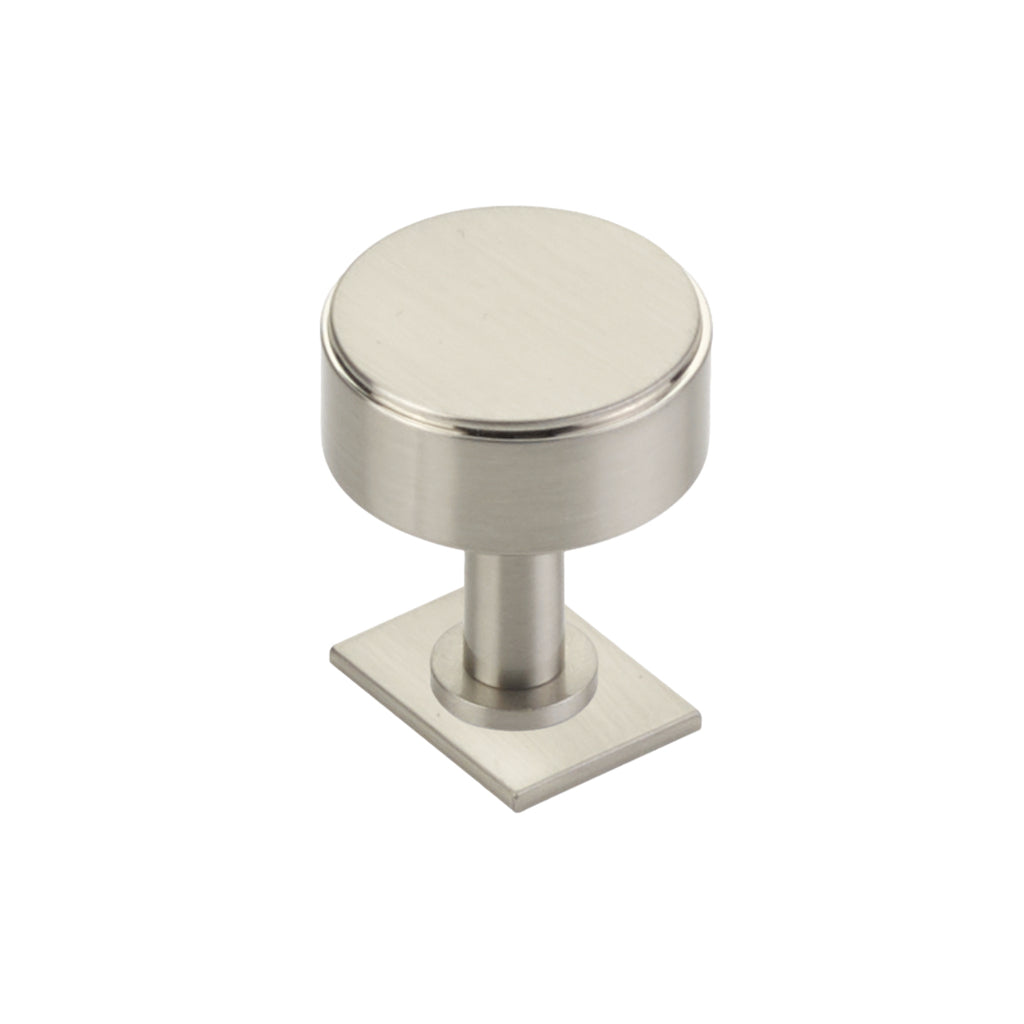 Brushed Nickel "Maison No. 2" Smooth Drawer Pulls and Cabinet Knobs with Optional Backplate - Forge Hardware Studio