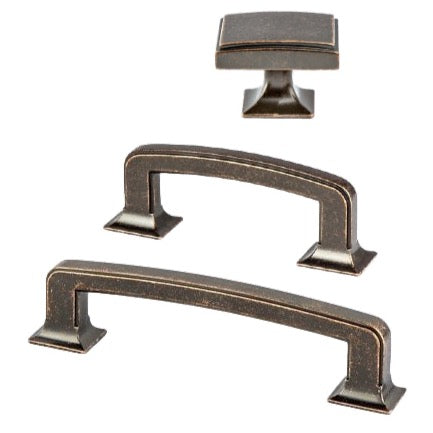 Distressed Bronze "Liana" Drawer Pulls and Knobs for Cabinets and Furniture - Forge Hardware Studio