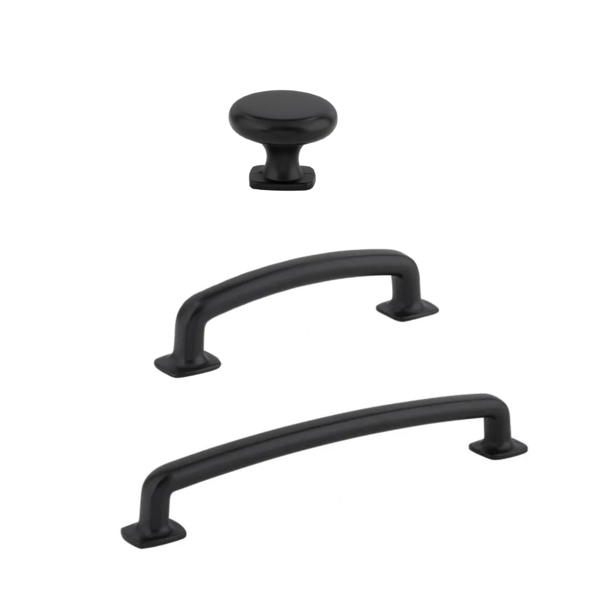 Matte Black “Foundry” Drawer Pulls and Cabinet Knob - Cabinet Hardware - Forge Hardware Studio