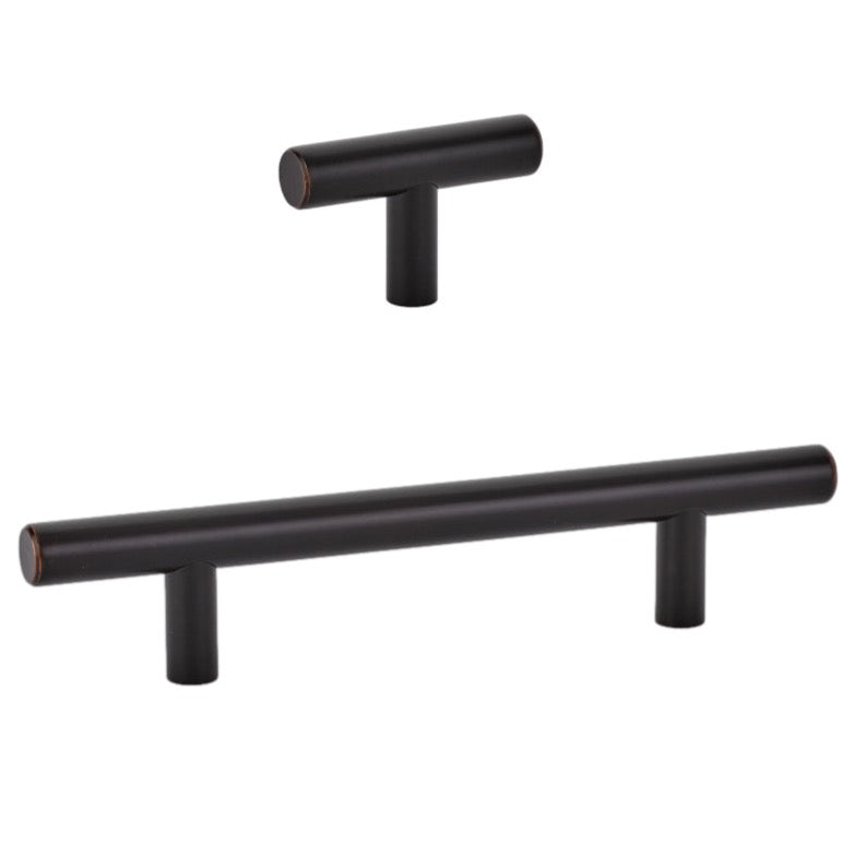 T-Bar "European" Oil Rubbed Bronze Cabinet Knobs and Pulls - Forge Hardware Studio