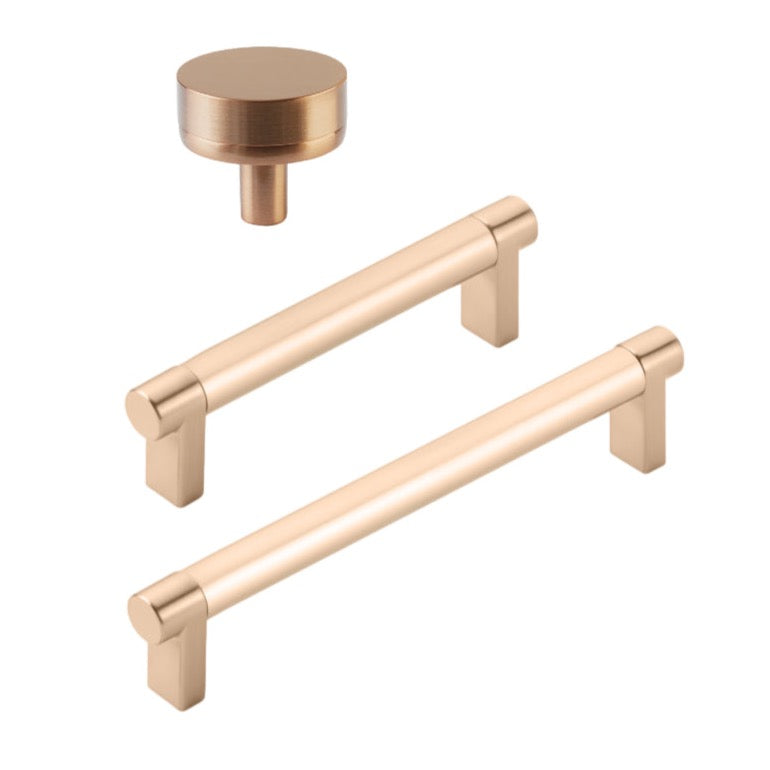 Smooth "Converse No.2" Bronze Copper Cabinet Knobs and Drawer Pulls - Forge Hardware Studio
