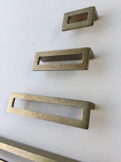 Linea Antique Drawer Pulls - Cabinet Handles - Brass Cabinet Hardware 