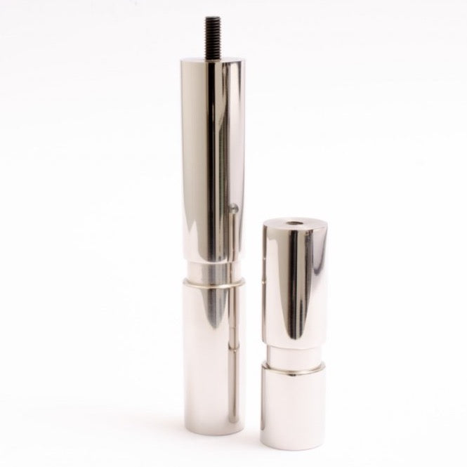 Set of 2- Mid-century Modern Furniture Legs - Replacement Legs in Polished Nickel - Forge Hardware Studio