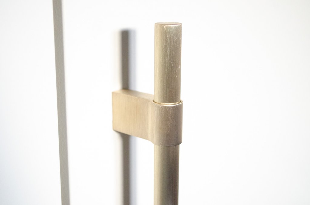 Line Brushed Brass Appliance Pulls - Forge Hardware Studio