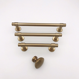 Champagne Bronze "Farmhouse" Knob and Drawer Pulls - Brass Cabinet Hardware 