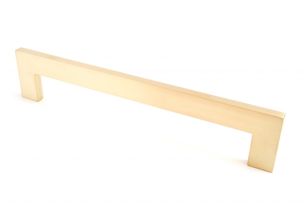 Long Cliff Brushed Brass Cabinet Drawer Pulls and Closet Handles - Forge Hardware Studio