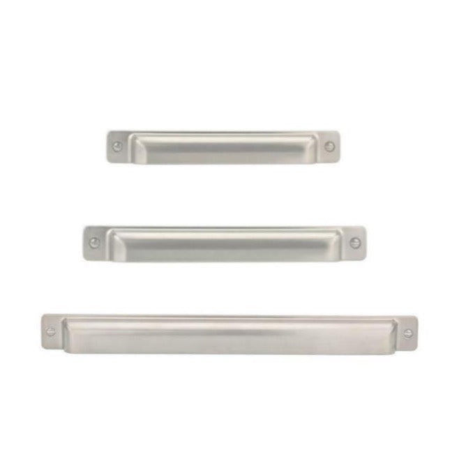 Brushed Nickel Square Cup Drawer Pulls-Cabinet Handles - Brass Cabinet Hardware 