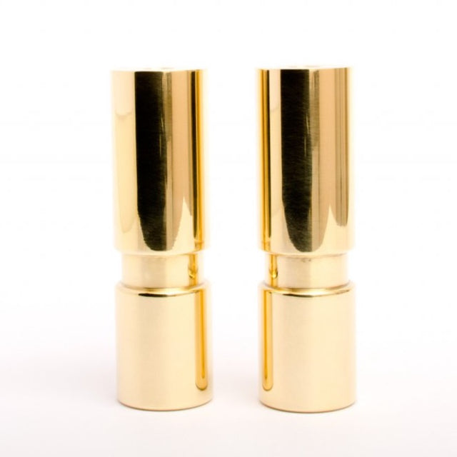 Set of 2 Medium Mid-century Modern Furniture Legs Replacement Legs in Polished Brass - Forge Hardware Studio