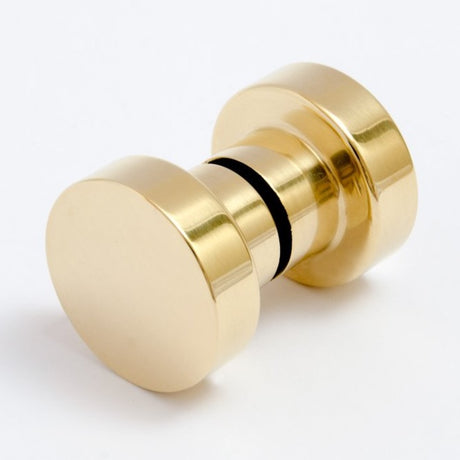 Glass Shower "Spot" Round Polished Brass Back to Back Door Knob - Forge Hardware Studio