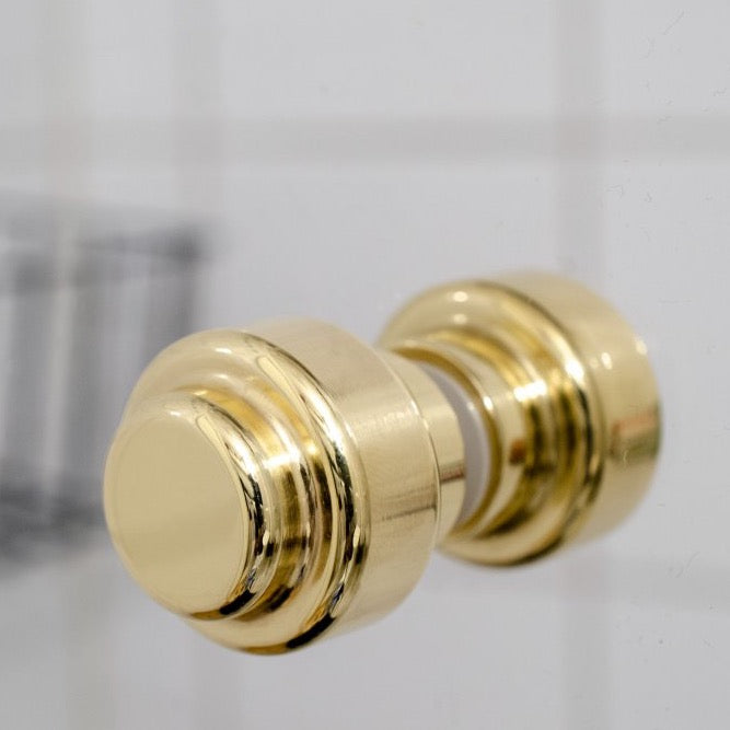 Glass Shower 1-3/16" Round Polished Brass Back to Back Door Knob - Forge Hardware Studio