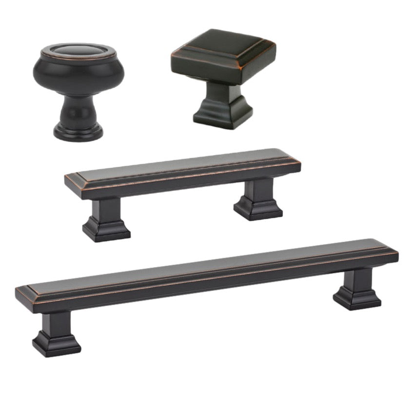Oil Rubbed Bronze "Glow" Cabinet Knobs and Drawer Pulls - Forge Hardware Studio