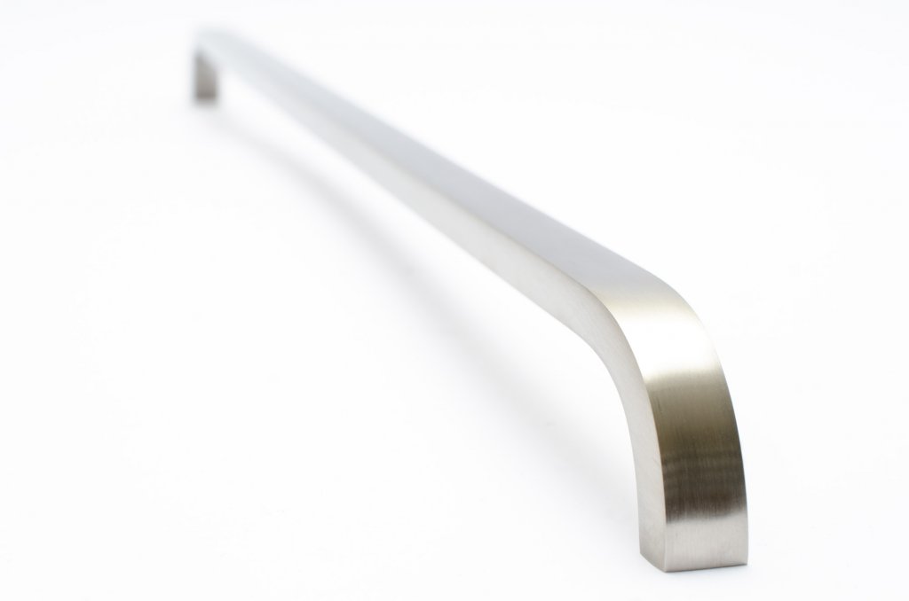 Brushed Nickel "Curve" Cabinet Drawer Pulls and Cabinet Knob - Forge Hardware Studio