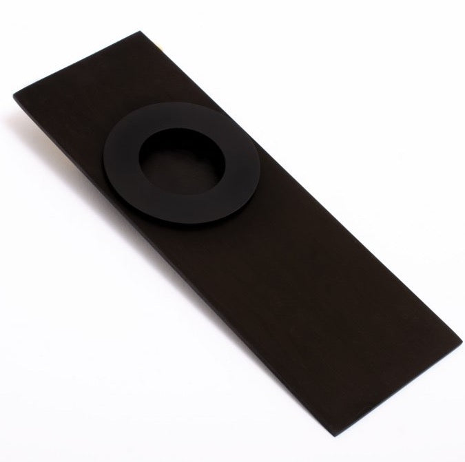 Rectangular "Circle" Insert Flush Matte Black Recess Door Pull - Forge Hardware Studio