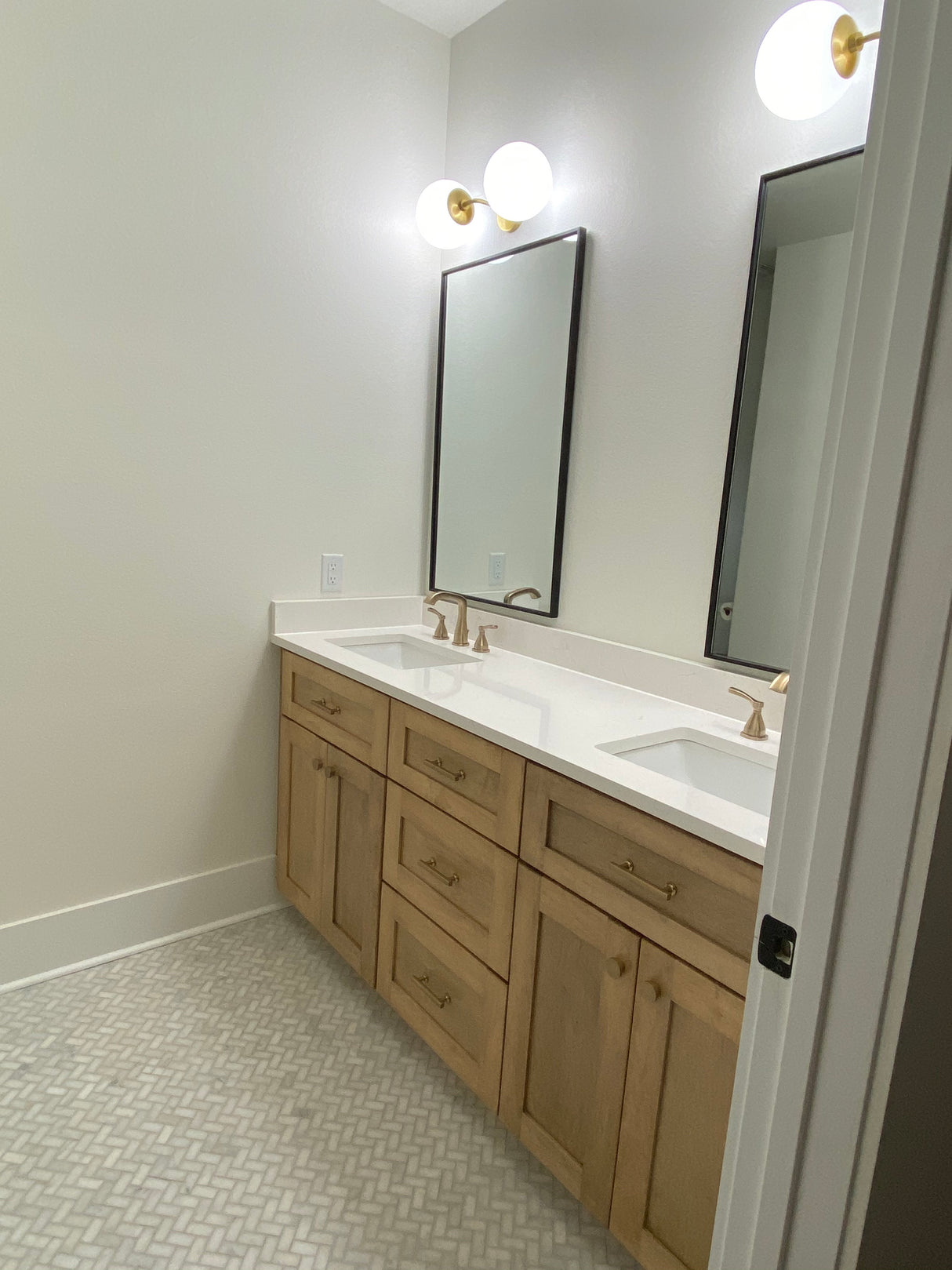 Urban Modern T-Bar Drawer Pulls in Satin Brass - Forge Hardware Studio