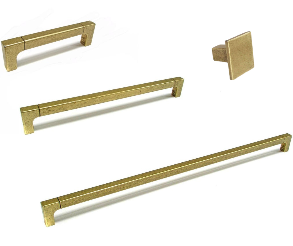 Lora Aged Brass Drawer and Appliance Pulls - Forge Hardware Studio