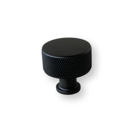 Knurled Round Knob "Texture" Cabinet Knob in Matte Black - Forge Hardware Studio