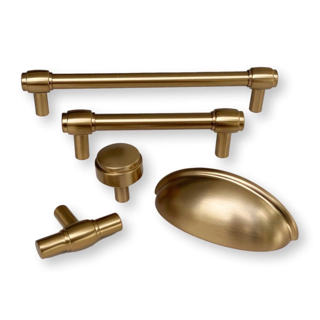 Champagne Bronze "Nash" Drawer Pulls and Cabinet Knobs - Forge Hardware Studio