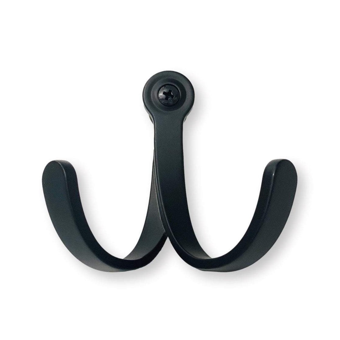 Matte Black Modern Double Wall Hook Hat Towel Hook