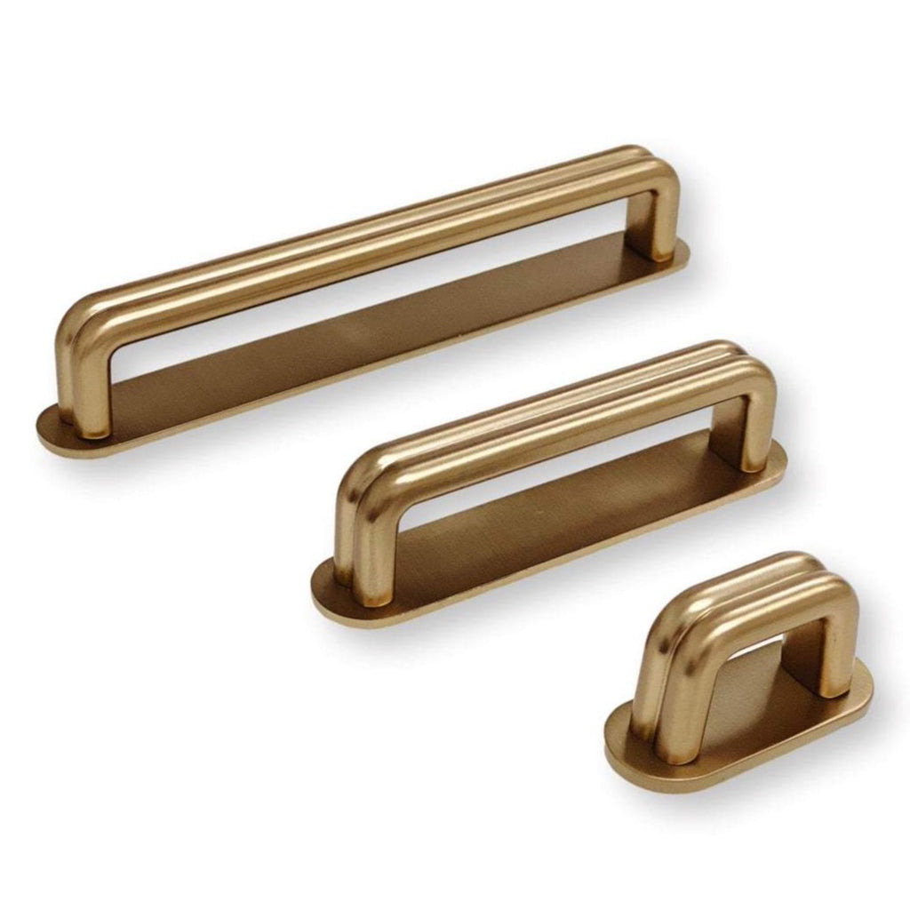 Champagne Bronze "Holt No. 1" Backplate Knobs and Drawer Pulls - Forge Hardware Studio