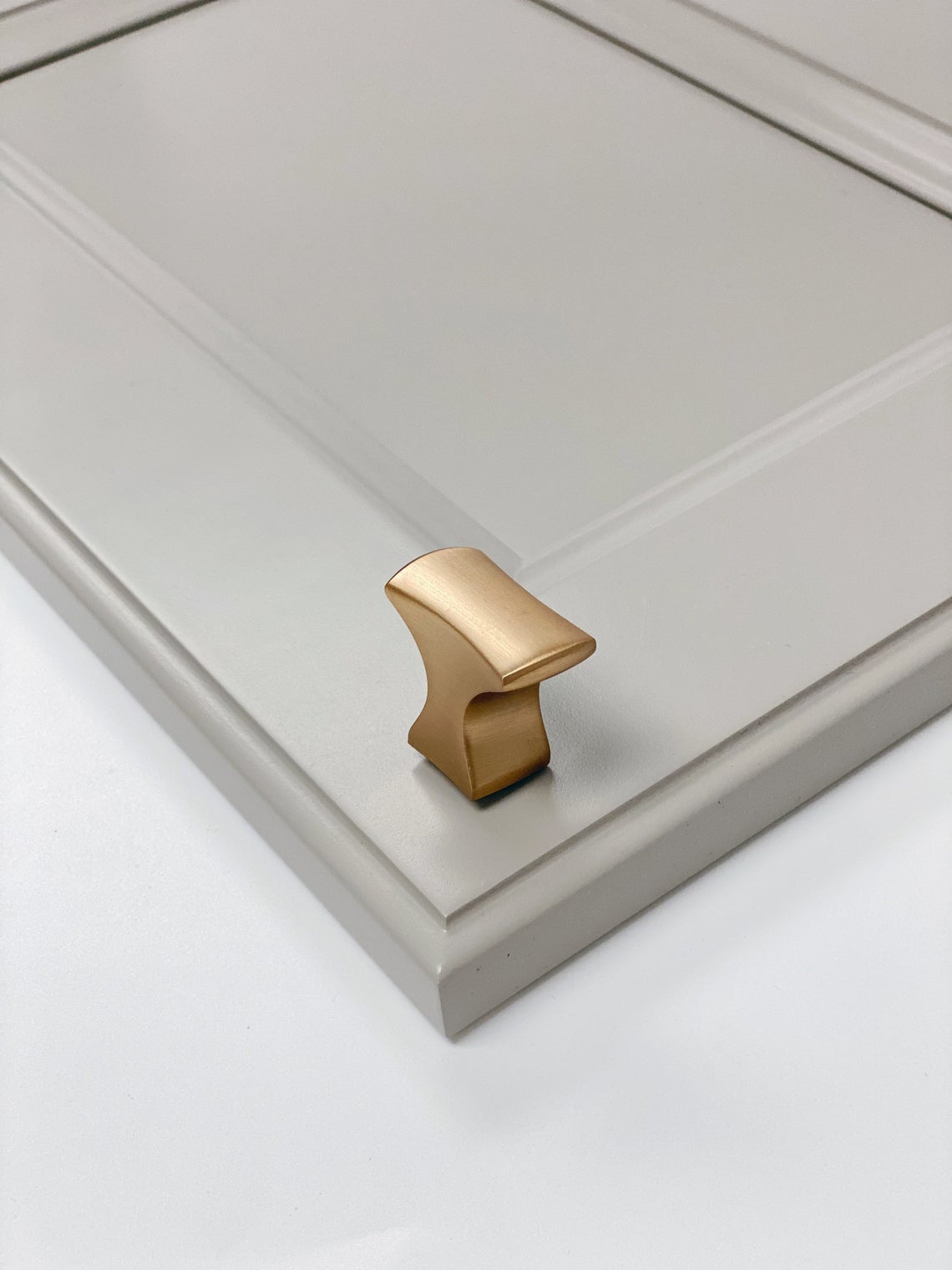 Satin Brass "Kent" Drawer Pulls and Knob - Forge Hardware Studio