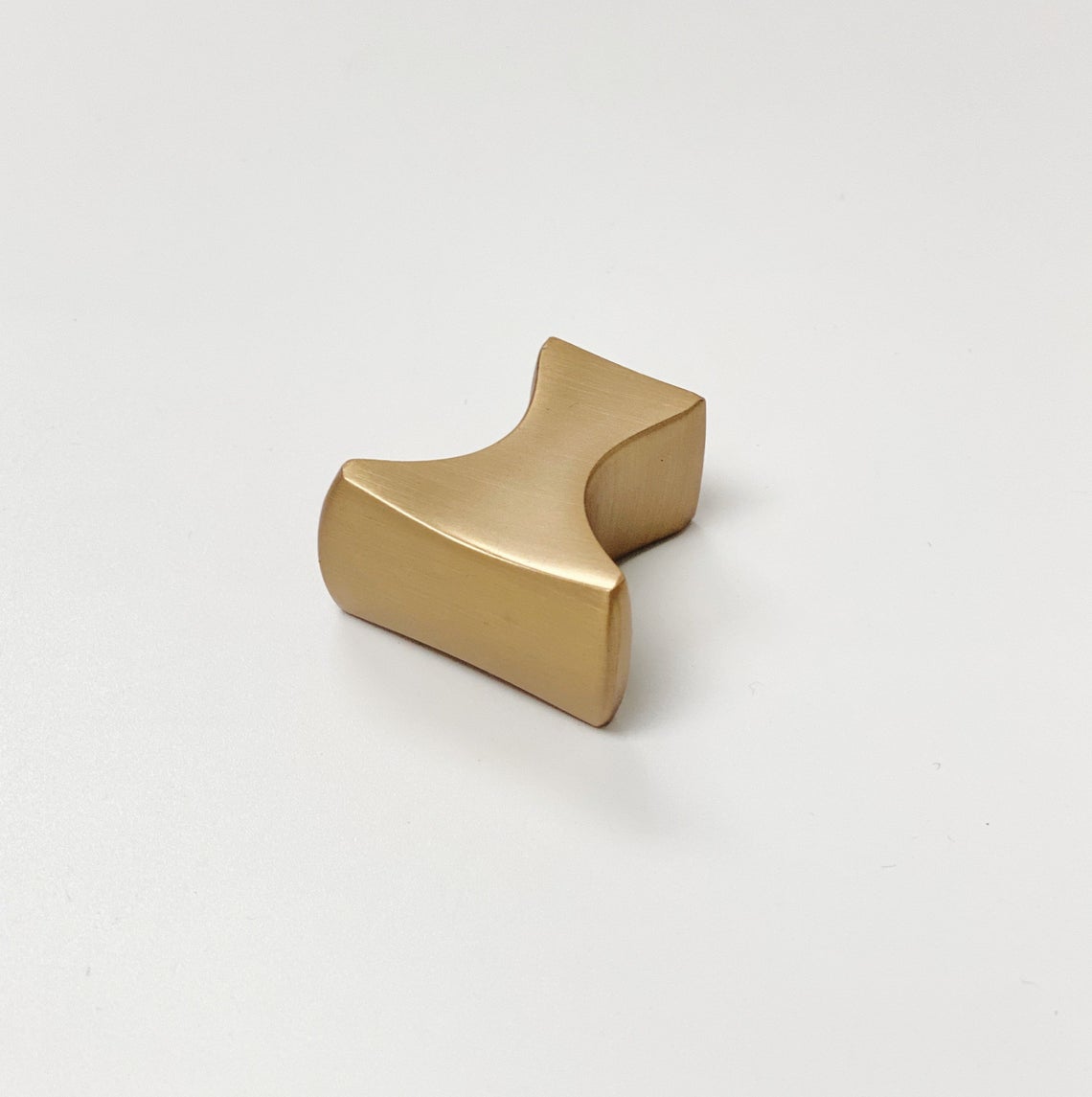 Satin Brass "Kent" Drawer Pulls and Knob - Forge Hardware Studio