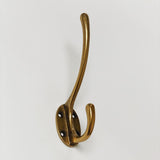 Antique Brass "Capri" Large Modern Wall Hat and Coat Hook - Forge Hardware Studio