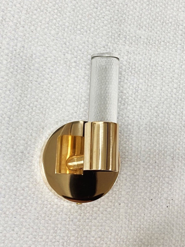 Unlacquered Polished Brass "Lauren" Lucite Wall T-Shape Hook - Forge Hardware Studio