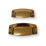 Drawer Cup Pull "Tuscany" in Antique Brass - Brass Cabinet Hardware - Forge Hardware Studio