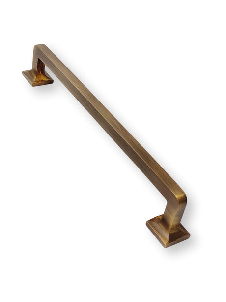 Antique Brass "Eloise" Mission Style Drawer Pull - Forge Hardware Studio