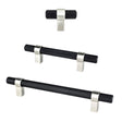Knurled "Prelude" Brushed Nickel and Matte Black Cabinet Knobs and Drawer Pulls - Forge Hardware Studio