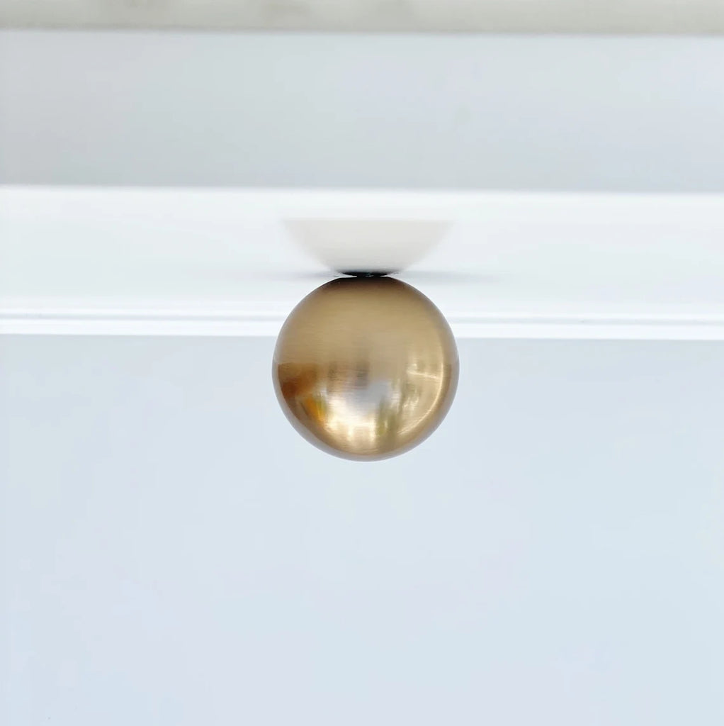 Champagne Bronze “Kira” Large Cabinet Ball Knob | Bronze Round Cabinet Knob - Forge Hardware Studio
