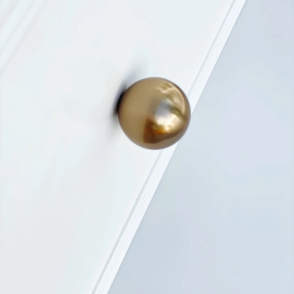 Champagne Bronze “Kira” Large Cabinet Ball Knob | Bronze Round Cabinet Knob - Forge Hardware Studio