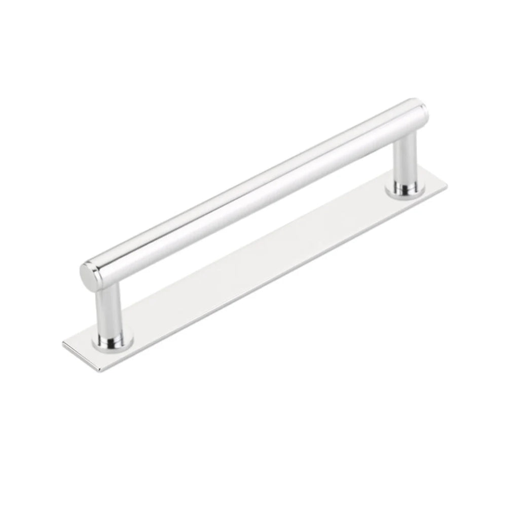 Polished Chrome "Maison No. 2" Smooth Drawer Pulls and Cabinet Knobs with Optional Backplate - Forge Hardware Studio