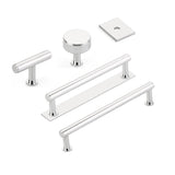 Polished Chrome "Maison No. 2" Smooth Drawer Pulls and Cabinet Knobs with Optional Backplate - Forge Hardware Studio