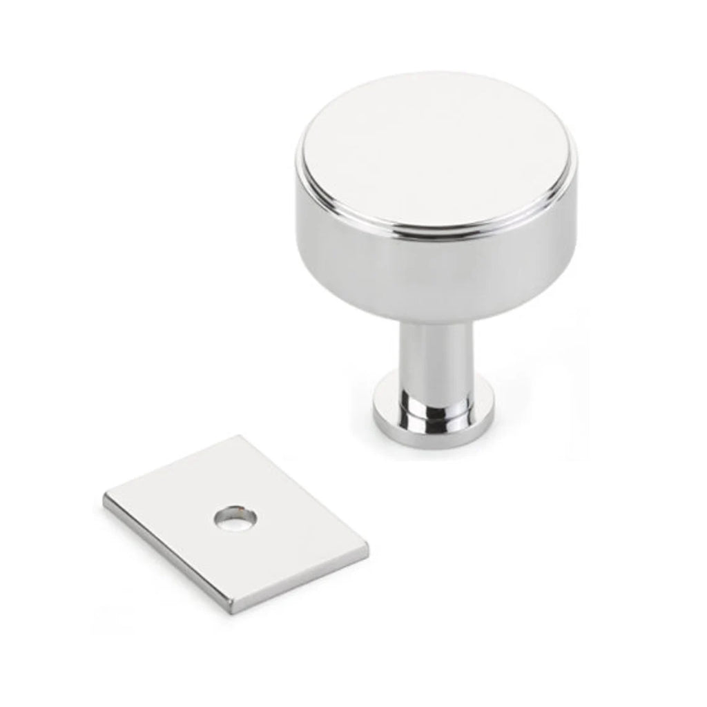 Polished Chrome "Maison No. 2" Smooth Drawer Pulls and Cabinet Knobs with Optional Backplate - Forge Hardware Studio