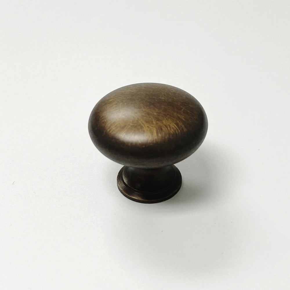 Antique Brass "Eloise" Round Cabinet Knob - Forge Hardware Studio