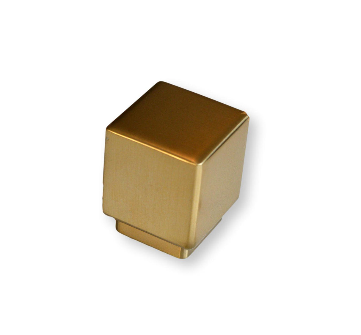 Modern Rectangular "Allerton" Square Knob in Satin Brass - Forge Hardware Studio