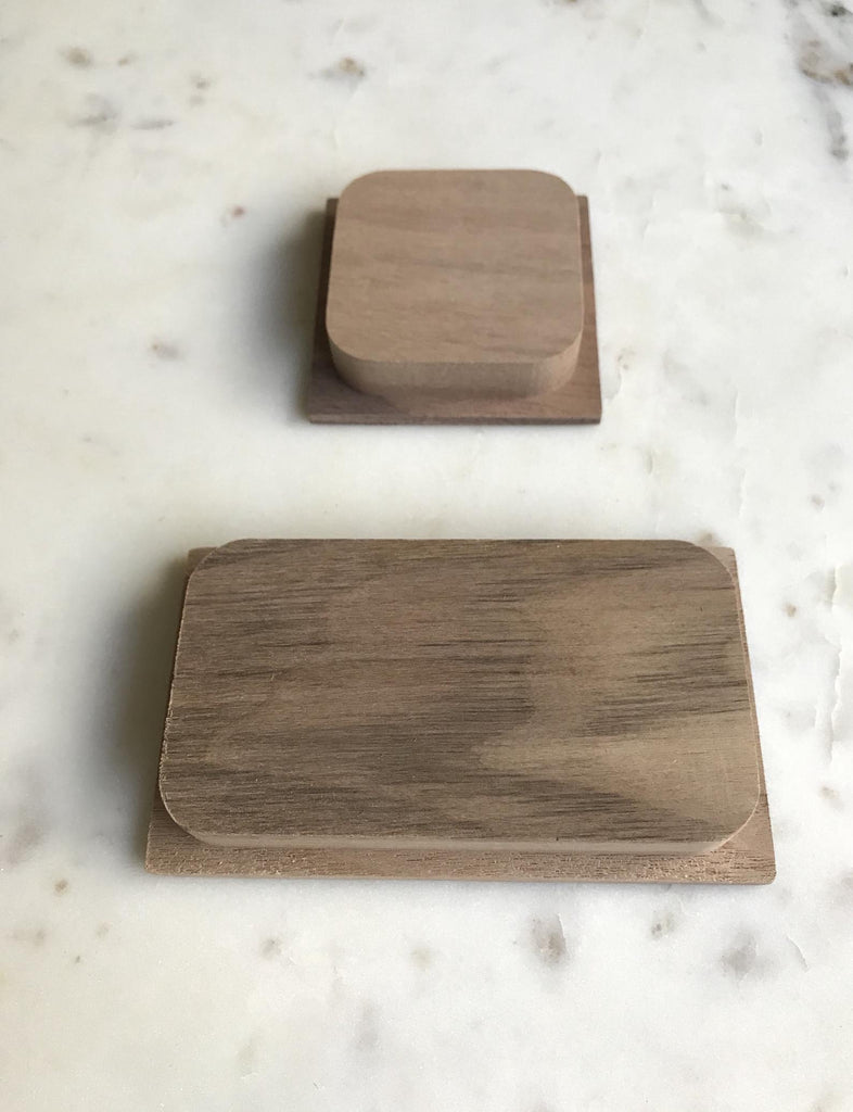 Walnut Recessed Mid-century Modern Wood Drawer Handles - Forge Hardware Studio
