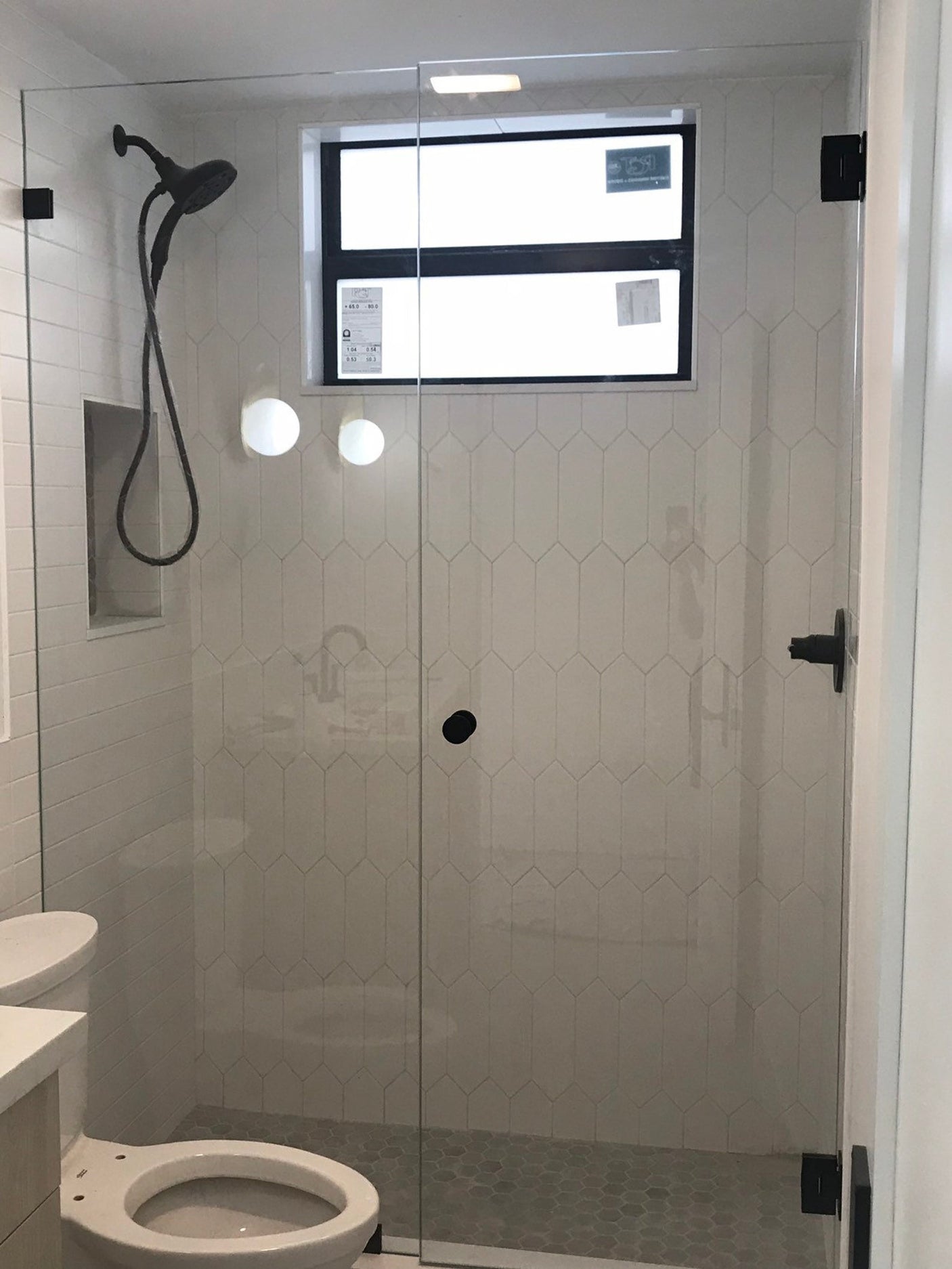 Glass Shower "Spot" Round Matte Black Back to Back Door Knob - Forge Hardware Studio