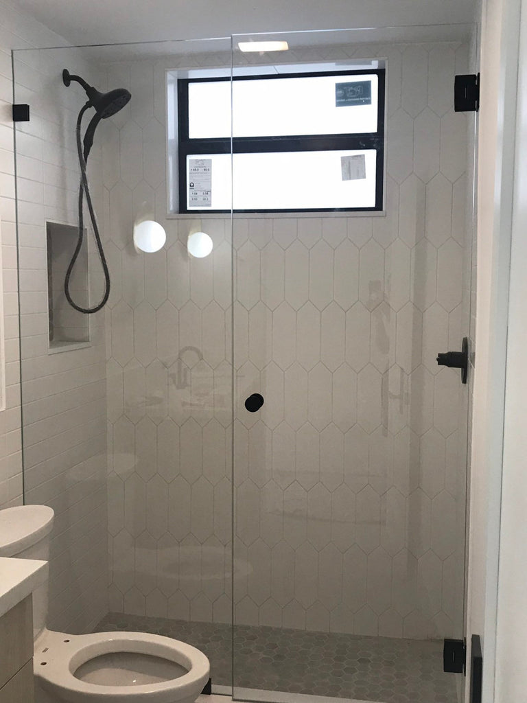 Glass Shower "Spot" Round Matte Black Back to Back Door Knob - Forge Hardware Studio
