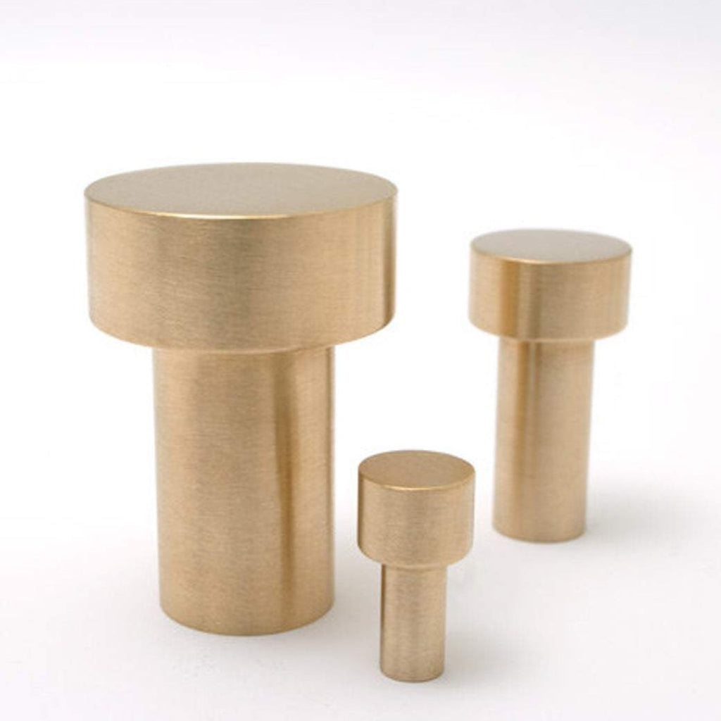 Modern "Dot" Round Wall Hook in Brushed Brass - Forge Hardware Studio