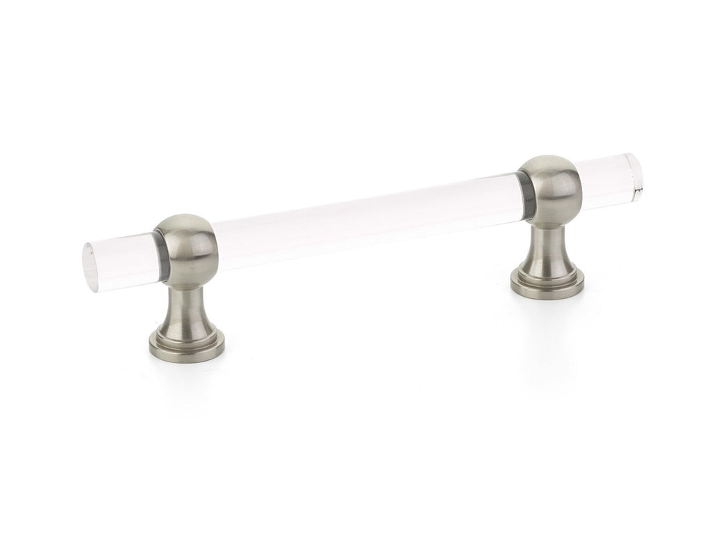 Satin Nickel and Lucite "Gleam" Cabinet Knobs and Drawer Pulls (Adjustable) - Forge Hardware Studio