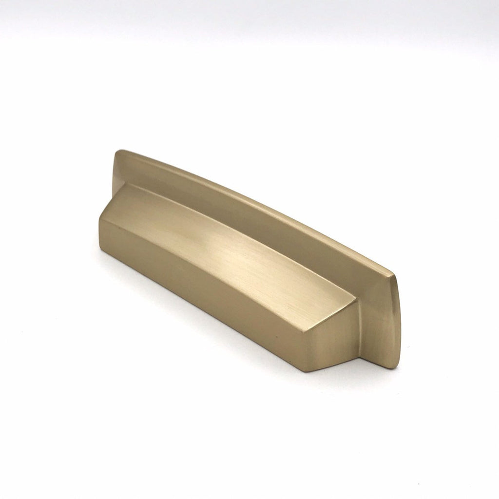 Squared Champagne Bronze "Avant" Cup Drawer Pull - Forge Hardware Studio