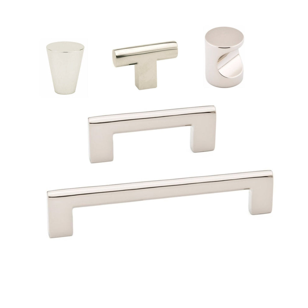 Polished Nickel "Luxe" Cabinet Knobs and Drawer Pulls - Forge Hardware Studio