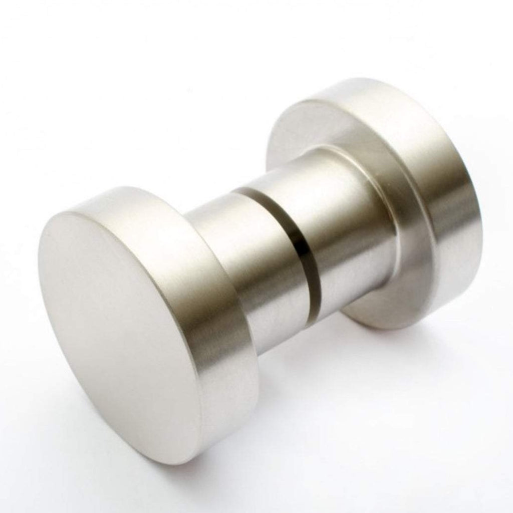 Glass Shower "Spot" Round Brushed Stainless Steel Back to Back Door Knob - Forge Hardware Studio
