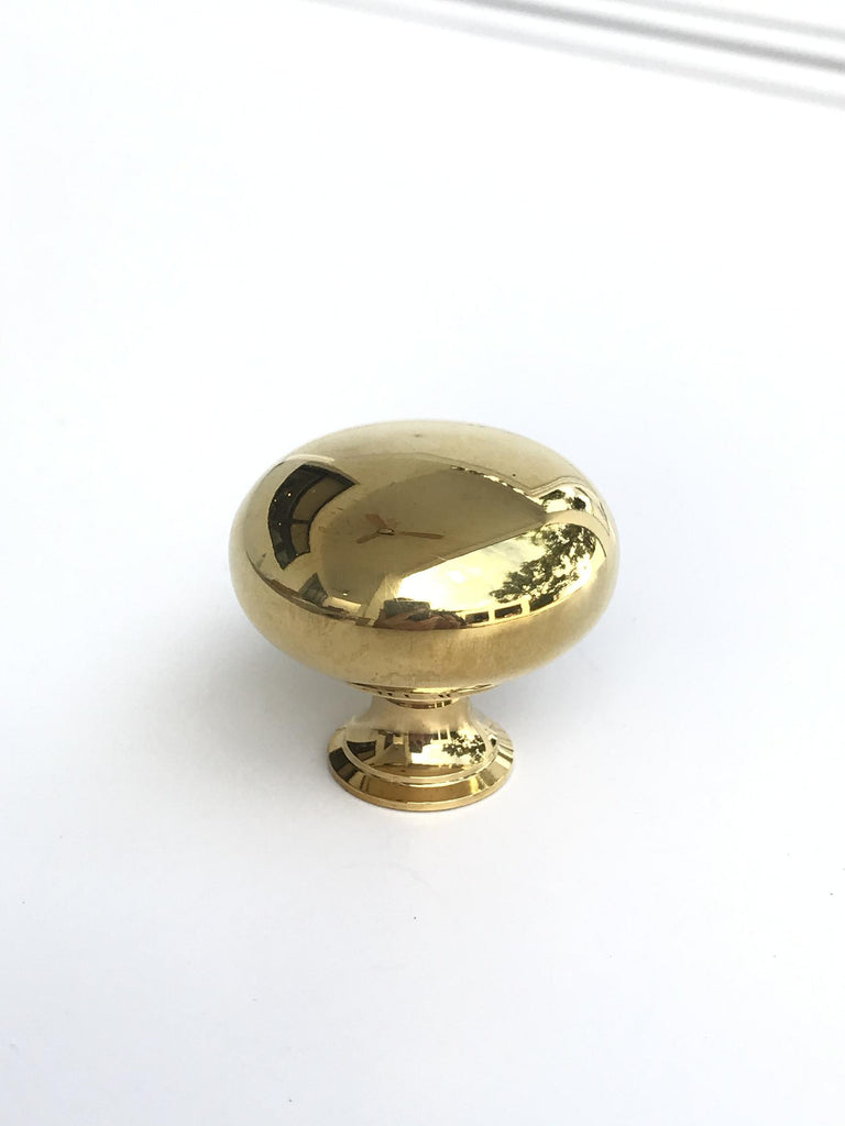 Unlacquered Brass "Eloise" Round Cabinet Knob - Kitchen Drawer Pull - Brass Cabinet Hardware 
