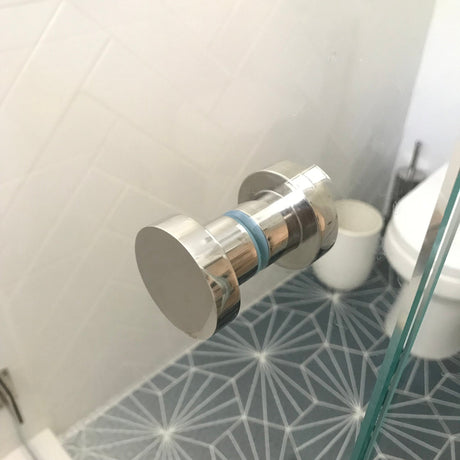Glass Shower "Spot" Round Polished Nickel Back to Back Door Knob - Forge Hardware Studio