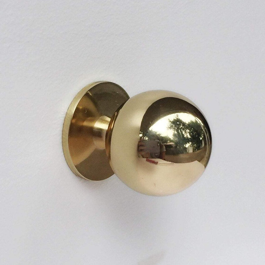 Polished Brass "Lili" Ball Round Cabinet Knob - Brass Cabinet Hardware 