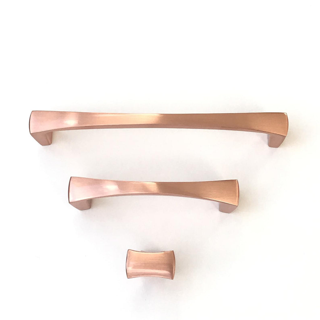 Satin Copper "Kent" Drawer Pulls and Knob - Forge Hardware Studio