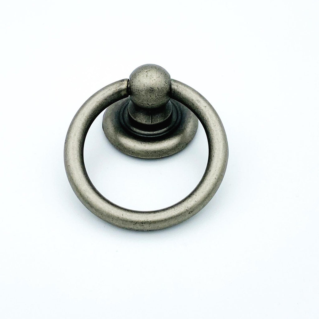 Plain Antique Silver Ring Pulls Hardware Cabinet Pull Drawer Pull - Forge Hardware Studio